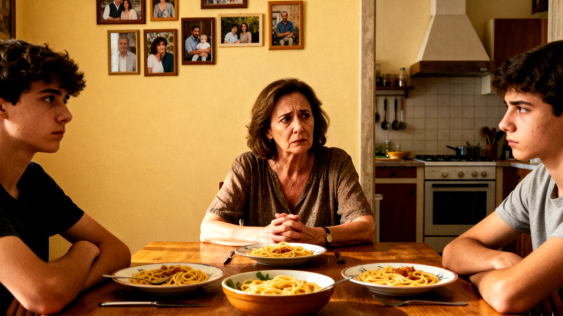 Una mamma fatica a comunicare efficacemente con i suoi figli giovani adulti, che sembrano distanti e poco inclini al dialogo. Le conversazioni si limitano a scambi superficiali e spesso finiscono in incomprensioni o silenzi imbarazzanti."